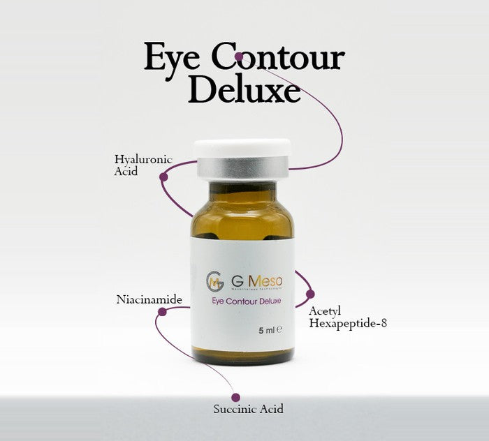 G Meso Eye Contour Deluxe 5 ml vial with key ingredients