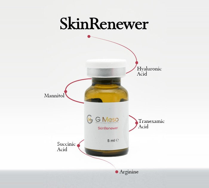 G Meso SkinRenewer 5 ml vial with key ingredients