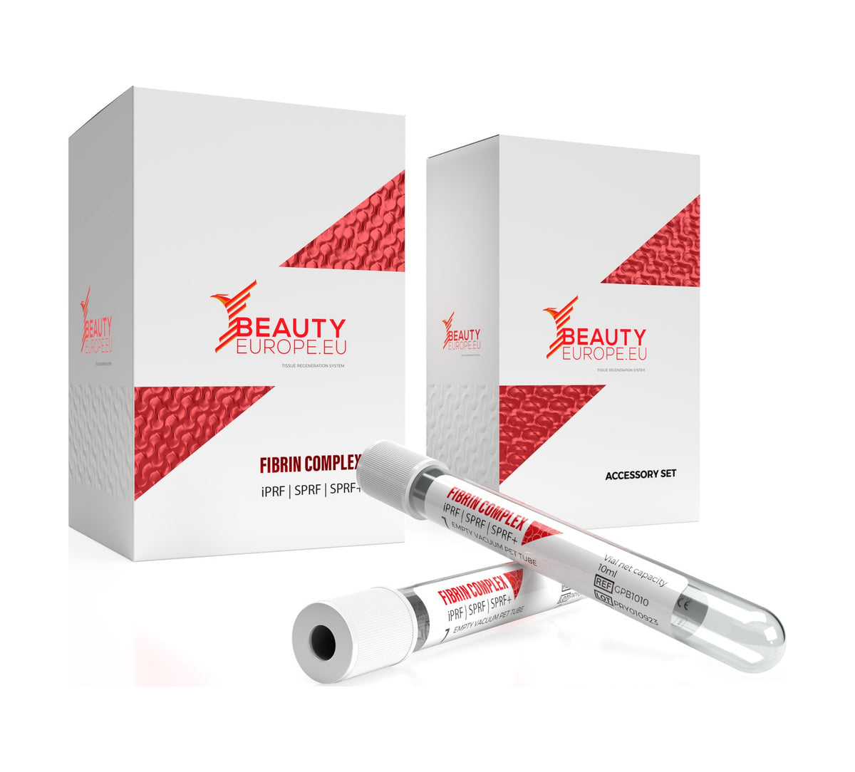 FIBRIN COMPLEX kit with tube box, accessory set and tubes
